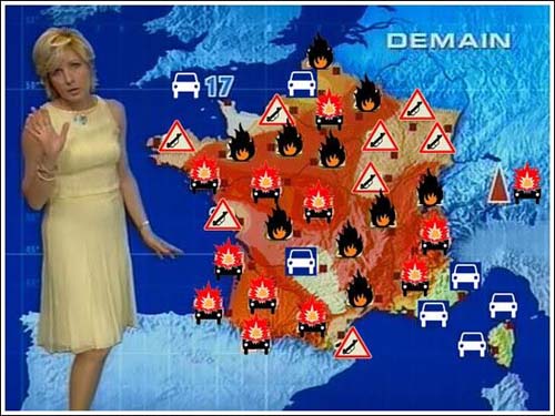 Прогноз погоды во Франции.